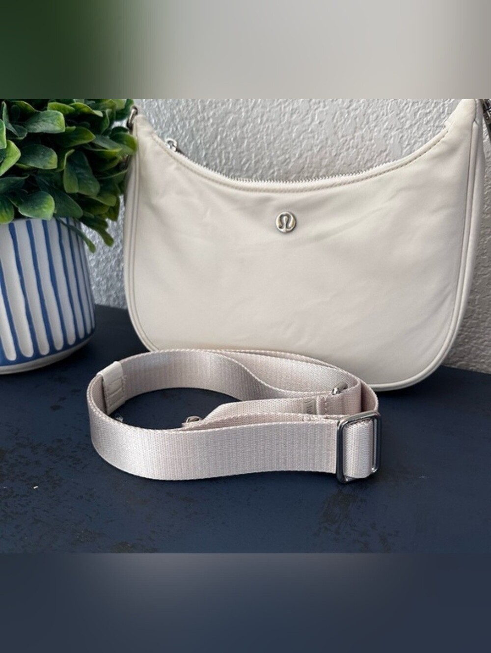 lululemon athletica Cream/Light Pink Crossbody Bag with Adjustable Strap